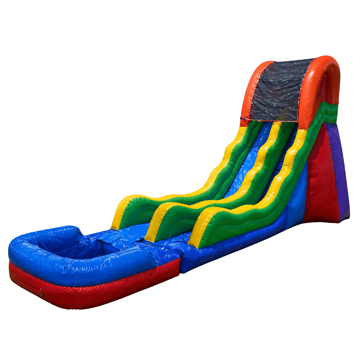 Wet and dry inflatable slides and rides rentals